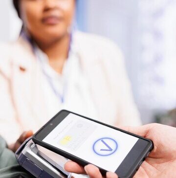 contactless-smartphone-payment-african-american-woman-cashier-holding-pos-terminal-checking-out-customer-retail-store-close-up-male-hand-holding-cellphone-paying-with-mobile-device_482257-69802